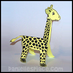 Giraffe folded paper craft for children