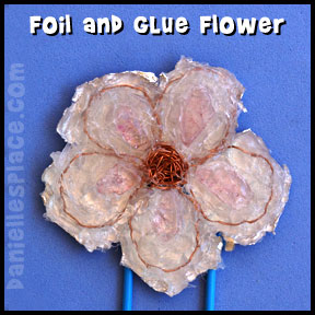 Foil and Glue Flower Bookmark Craft for Mother's Day from www.daniellesplace.com