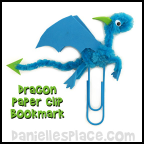 Dragon Paper Clip Book Mark Craft from www.daniellesplace.com