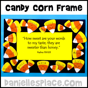 Sweet Treat Candy Corn Frame Craft from www.daniellesplace.com