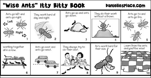 "Wise Ant" Itty Bitty Book for Sunday School from www.daniellesplace.com