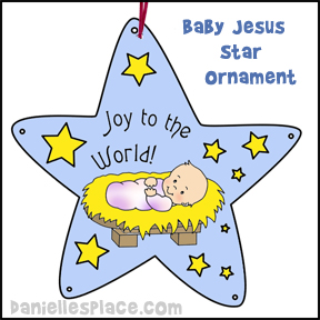Christmas Craft for Kids - Baby Jesus Star Ornament Craft from www.daniellesplace.com