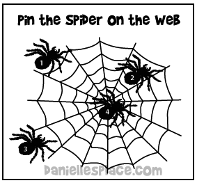 Printable Pin the Spider on the Web Birthday Game from www.daniellesplace.com