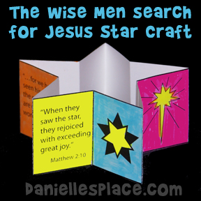 Christmas Craft for Kids - The Wise Men Search for Jesus Star-shaped Book Craft from www.daniellesplace.com