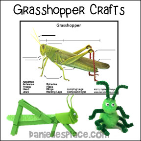 Grasshopper Clothes Pin Craft for Kids from www.daniellesplace.com