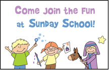 Sunday School Postcard Come Join the Fun at Sunday School!