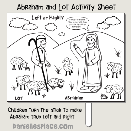 Abraham and Lot If you go left Bible Activity Sheet for children's Ministry and Sunday School