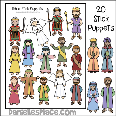 20 Bible Stick Puppet for Children's Ministry