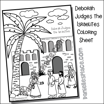 Deborah Judges the Israelite people Coloring Sheet for Children Ministry and Sunday School