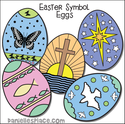 Easter Symbol Eggs Coloring Craft