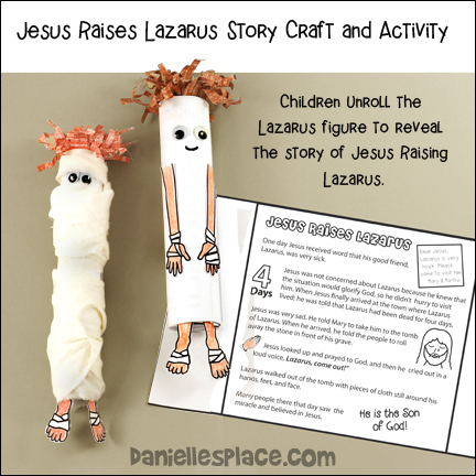 Jesus Raises Lasarus Bible Story Craft and Activity for Children's Ministry