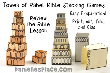 Tower of Babel Printable Bible Games for Children's Ministry, Sunday School and Children's Church
