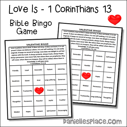 Love Is 1 Corinthians 13 Printable Bible Bingo Game