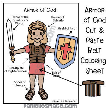 Cut and Paste Belt of Truth Activity and Coloring Sheet