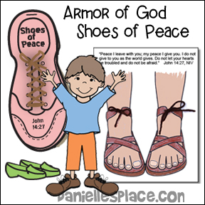 Armor of God Shoes of Peace Bible Crafts and Bible Games for Children's Church