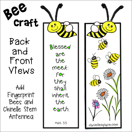 Bee Bible Verse Bookmark Craft for Children's Ministry