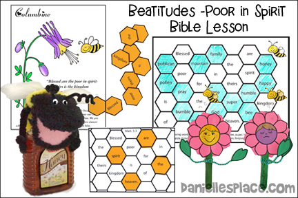 Beatitudes Bible Lesson - Poor in Spirit with crafts and Learning Activities for Children