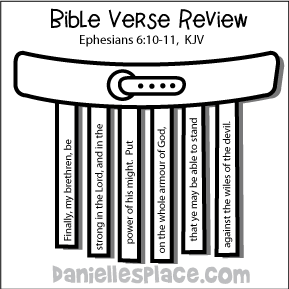 Belt of Truth Bible Verse Review Activity for Armor of God Bible Lesson