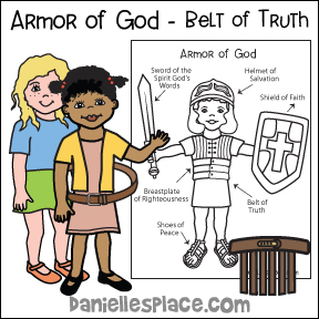 Armor of God Belt of Truth Bible Crafts for Children