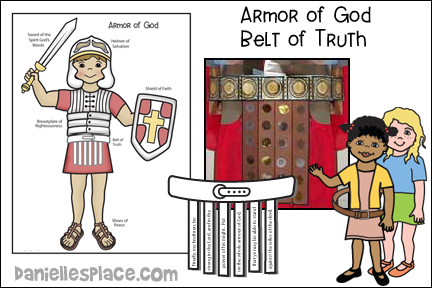 Armor of God Belt of Truth Bible Crafts and Games For Children's Ministry