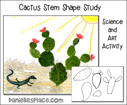 Prickly Pear Cactus Stem Shape Study and Art Activity