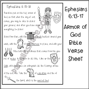 Ephians 6:13-17 Rebus Activity Sheet