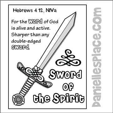 Hebrews 4:12 Bible Verse Sword of the Spirit Activity Sheet