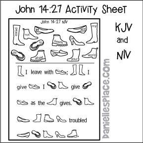 John 14:27 Bible Verse Activity Sheet