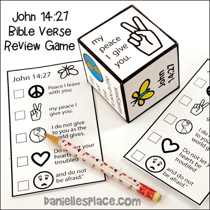 John 14:27 Die Bible Verse Review Game for children's church