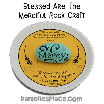Blessed Are the Merciful Rock Craft for Beatitudes Bible Lesson for Children