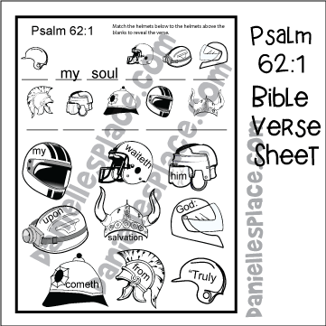 Psalm 62:1 Bible Verse Review Activity Sheet