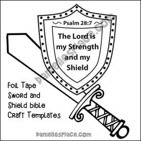 Shield and Sword Foil Tape Template