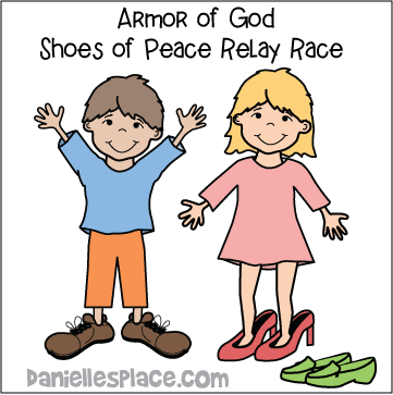 Armor of God Shoes of Peace Relay Race