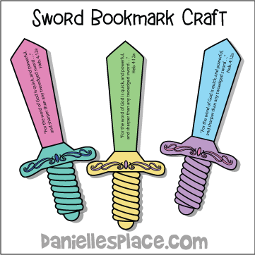 Sword of the Spirit Bookmarks Craft for Kids