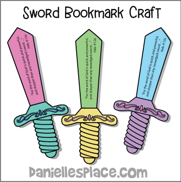 Creative Sunday School Crafts: Books of the Bible Sword Shaped Bookmark