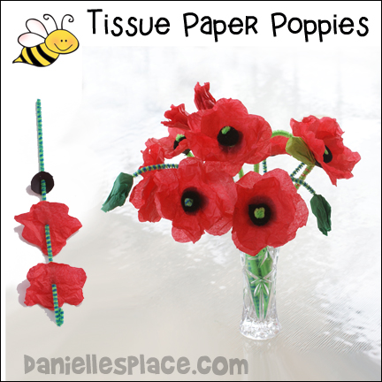 Tissue Paper Poppies Craft for Children