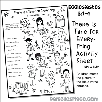 A Time for Everything" Activity Sheet for Children's Church