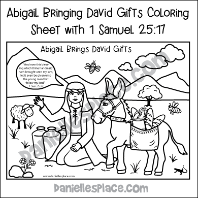 Abigail Gives David Gifts Coloring Sheet for Children's Ministry