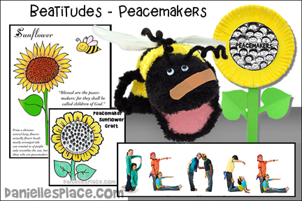 Beatitudes Bible Lesson - Blessed Are the Peacemakers - Flower and Bee Theme