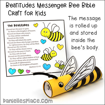 Beatitudes Messenger Bee Bible Craft for Children's Ministry