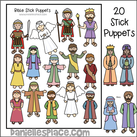 Twenty Bible Stick Puppets for Children's Ministry
