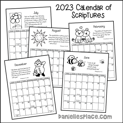 2023 Calendar of Scriptures Bible Crafts for Children's Ministry