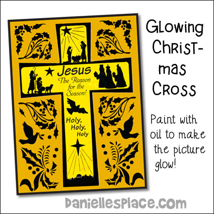 glowing Christmas Cross Craft for Children's Ministry