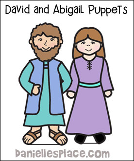 David and Abigail Stick Puppets for Children's Sermon