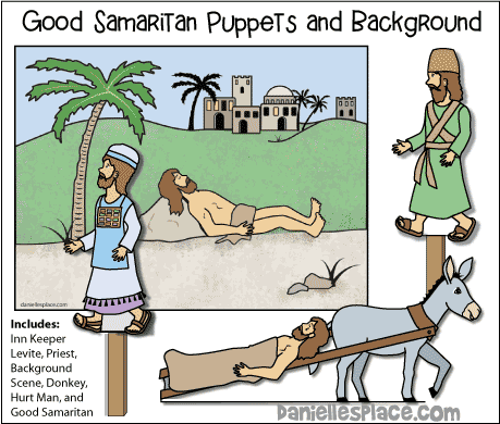 Good Samaritan Puppets and Stage Background