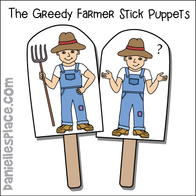 Greedy Rich Farmer Stick Puppets