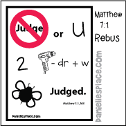 Matthew 7:1 Do not Judge Activity sheet