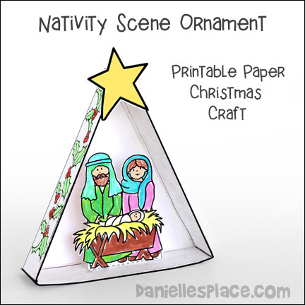 Nativity Craft - Christmas 3D Ornament Craft for Children's Ministry, Bible Craft Nativity Scene