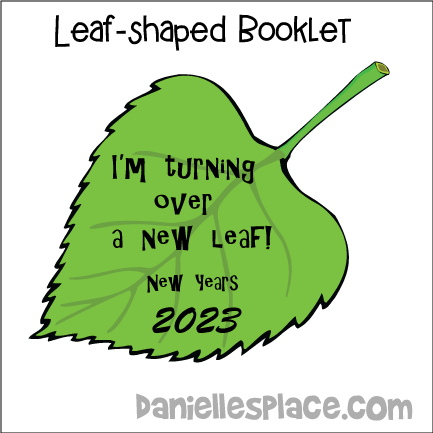 Leaf-shaped New Years Booklet Craft for Children