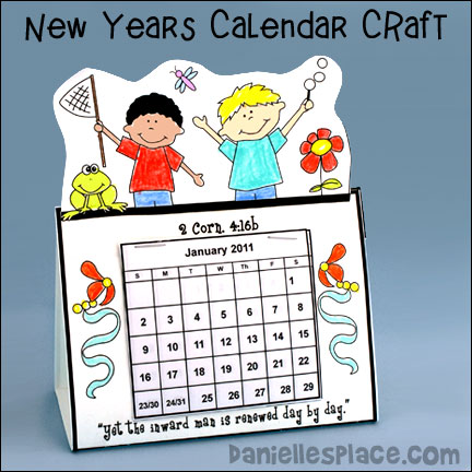 Printable 2023 Calendar Craft for Children - Renewed Day by Day, 2 Corinthians 4:16